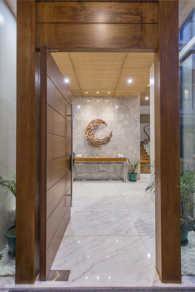 Luxurious tropical interior for the foyer at C3 Residence