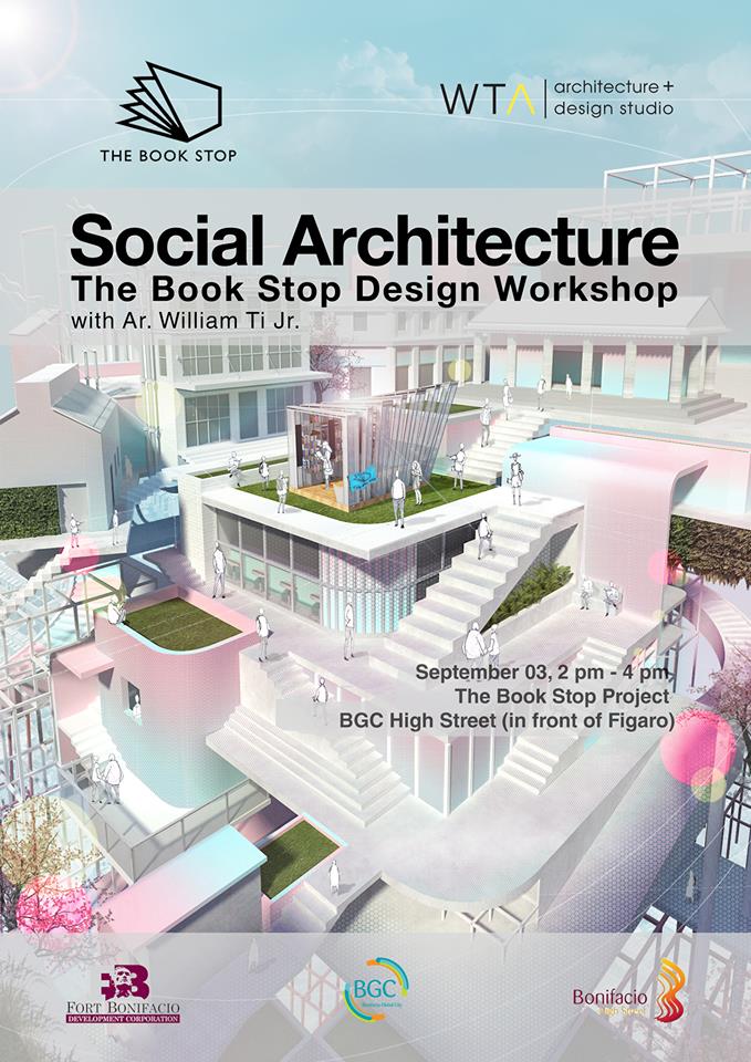 Book Stop Social Architecture Workshop Poster at BGC High Street