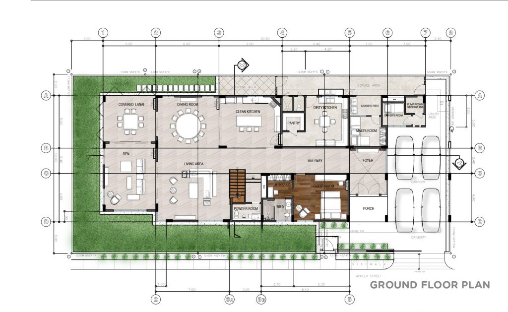 go eng bok residence ground floor plan modern futuristic