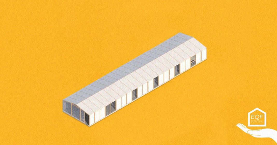 Emergency Quarantine Facility Illustration with a yellow background