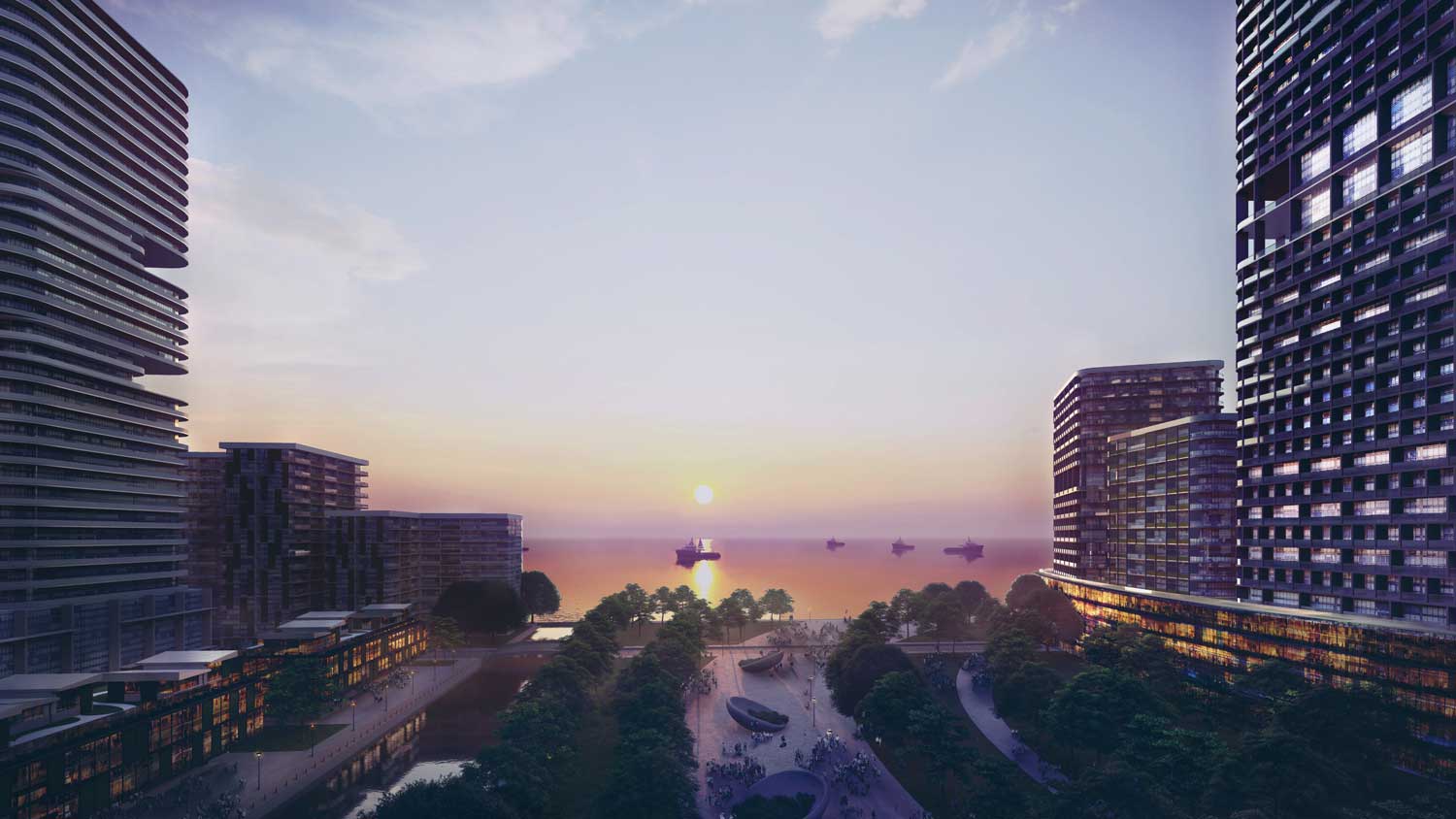 Horizon Manila with the Manila Bay Sunset view - The three islands of the 419 hectare Horizon Manila project is planned to encompass a vast diversity of communities that all function together as a complete city