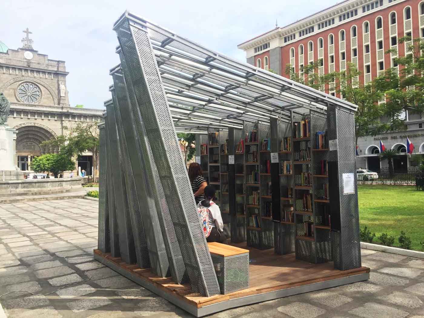 The Book Stop Project located in Plaza Roma, Intramuros is a pop up library