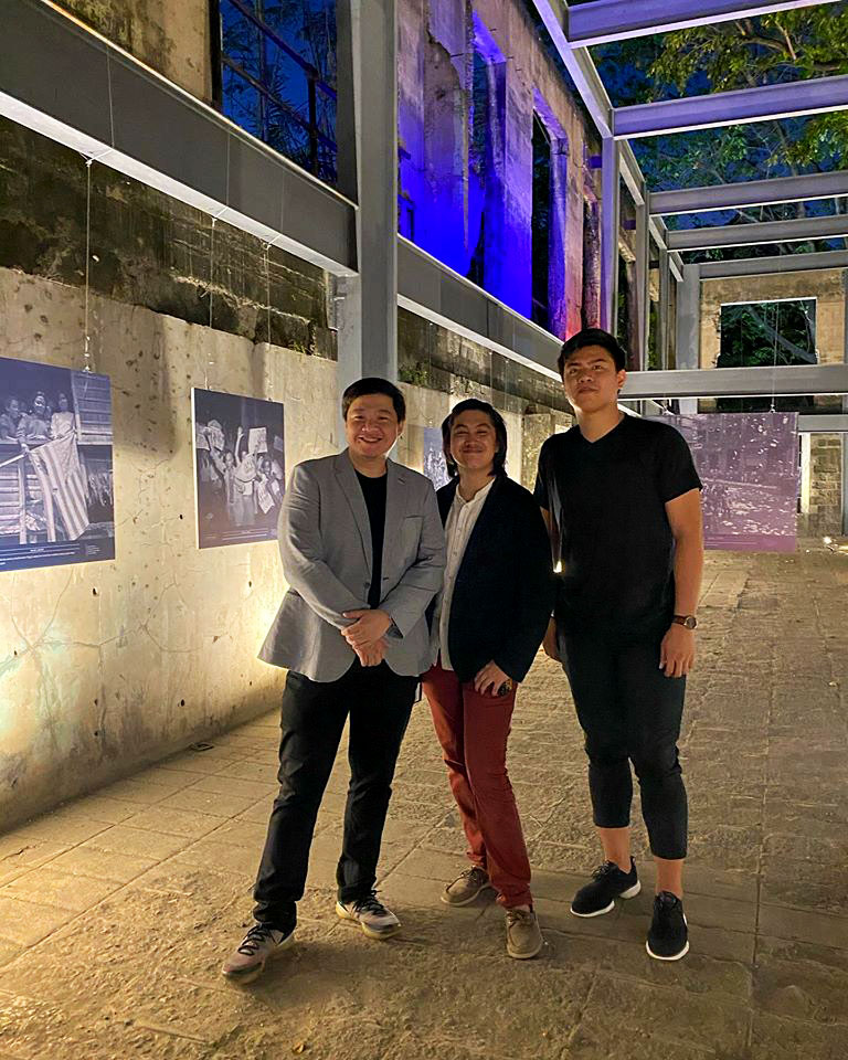 William Ti, Matt Sarmiento, and Arvin Pangilinan in the Allies for Freedom: Portraits of Filipino and American Courage in World War II Exhibit in Fort Santiago, Intramuros