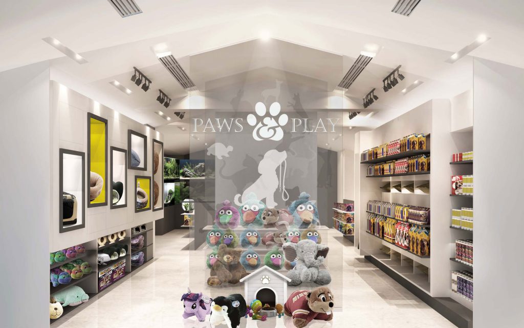 elevated design display area pet products