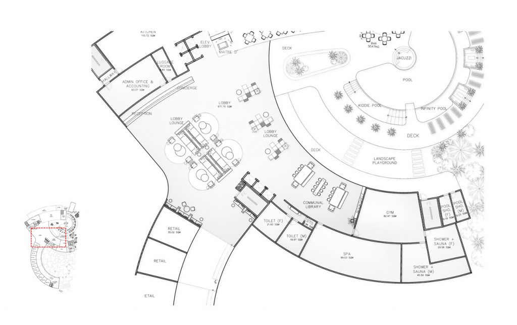 Reception floor plan for the Argo Boracay Hotel.