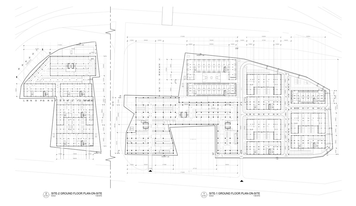 Plan on Site Architectural drawing of the Atom Project.