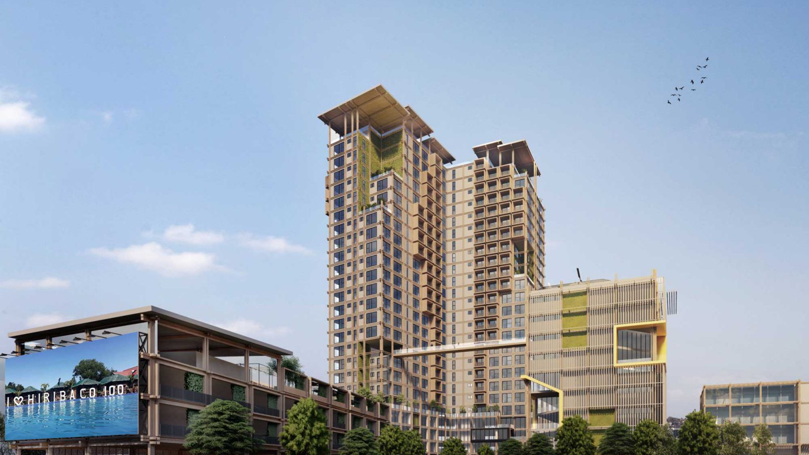The complex has three main areas: the 25-storey residential condominium, and the entertainment hub,