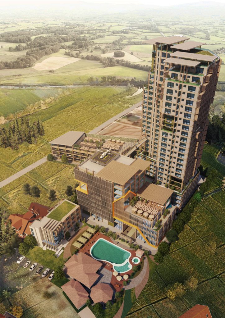 Aerial shot of the Hiribaco Resort Project showing the front of the development