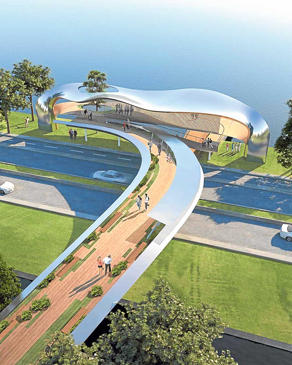 The Nest by WTA seeks to create a visual connection between road networks and pedestrian paths to encourage exploration of the surrounding scenery and vista and introduce a new perspective of Laguna de Bay.