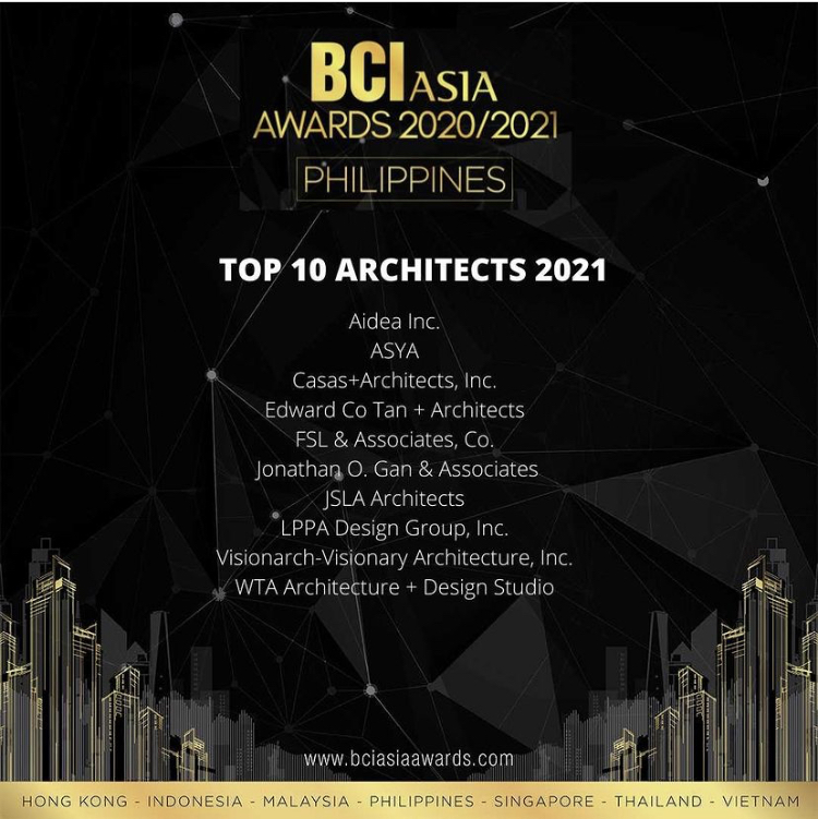 BCI Asia Top 10 Architects 2020/2021 WTA Architecture and Design Studio